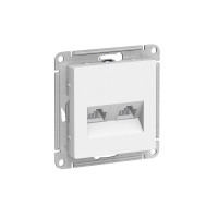 Розетка компьютерная 2xRJ45 кат.5Е мех. белая SE AtlasDesign ATN000185                              