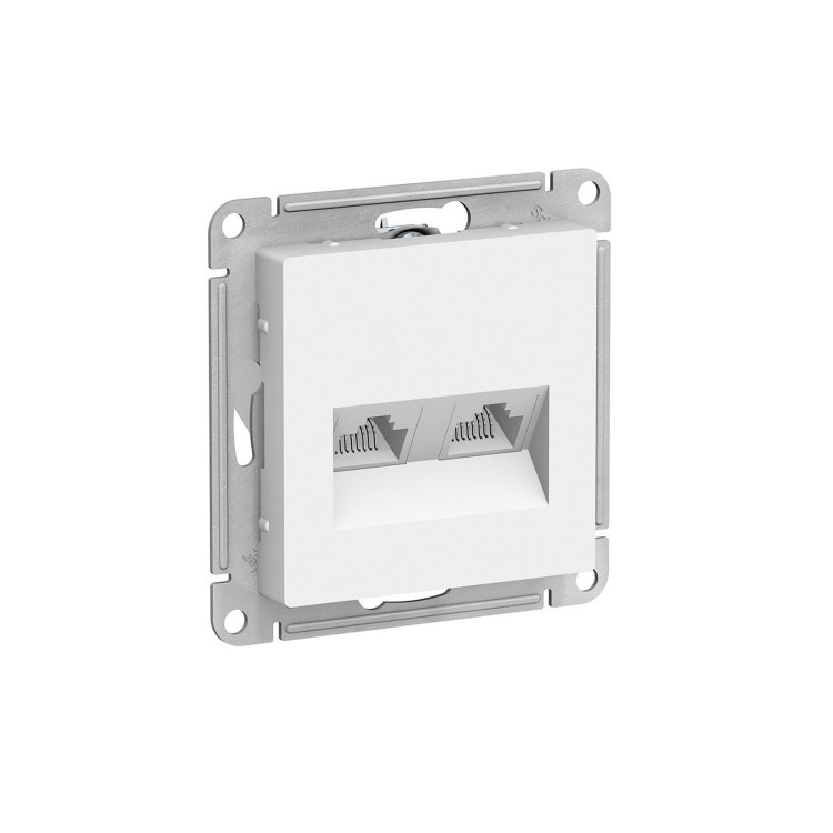 Розетка компьютерная 2xRJ45 кат.5Е мех. белая SE AtlasDesign ATN000185                              