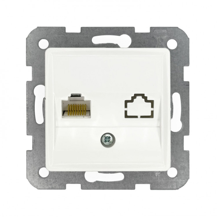 Розетка телефонная 1xRJ45 (Cat5E) мех. белая VIKO Linnera 90440013 Розетка телефонная 1xRJ45 (Cat5E) мех. белая VIKO Linnera 90440013