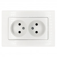 Розетка 2-я без з/к в сборе белая VIKO Linnera 91400055                                             